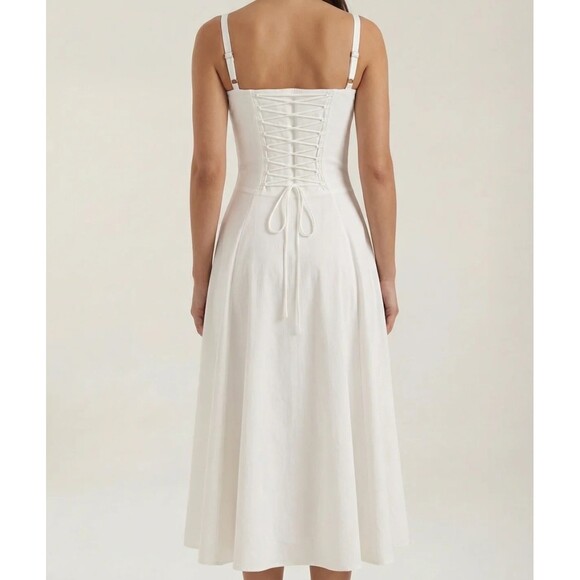 White Bustier Sundress S/M Coguette Cottage Core - Picture 2 of 9